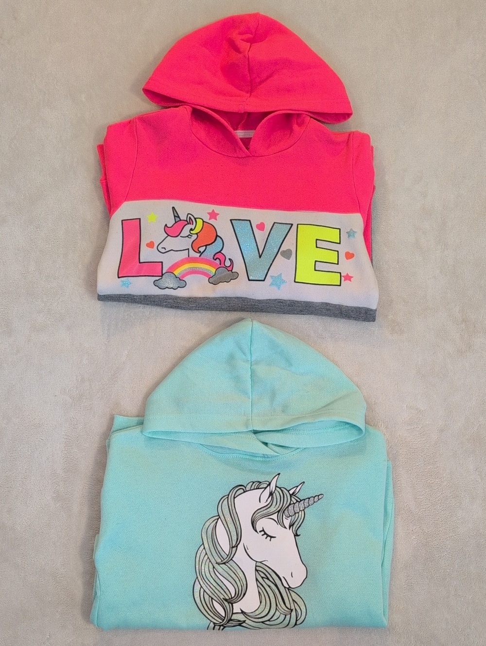 Bobbie Brooks Girls 10/12 Sweater Bundle Unicorn Love Graphic 2 Piece
